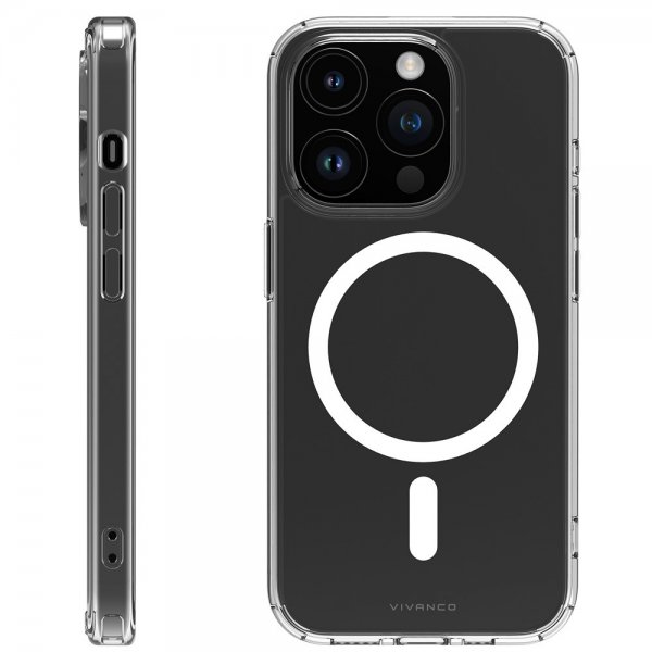 Vivanco iPhone 15 Pro -suojakuori Mag Steady Transparent