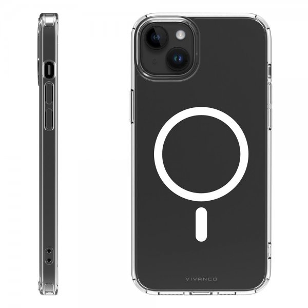 Vivanco iPhone 15 Plus Suojakuori Mag Steady Läpinäkyvä
