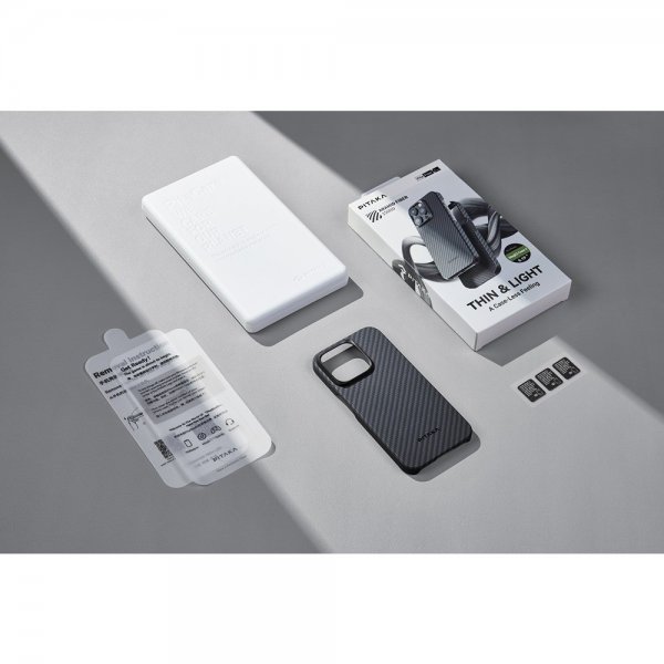 Pitaka iPhone 15 Pro Kuori MagEZ Case 4 Musta/Harmaa Twill
