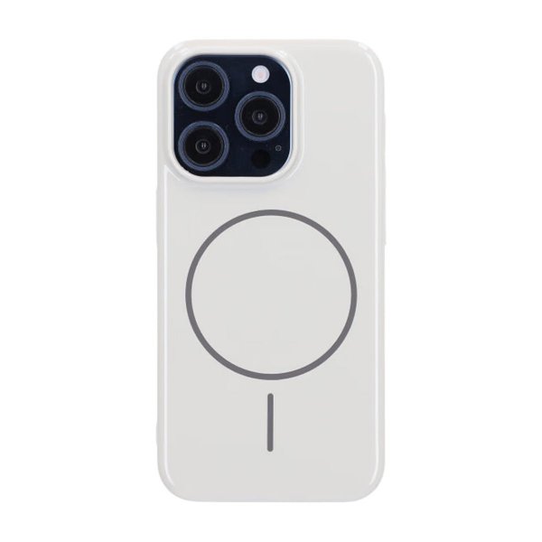 iPhone 15 Pro Kuori TPU MagSafe Kiiltävä Valkoinen