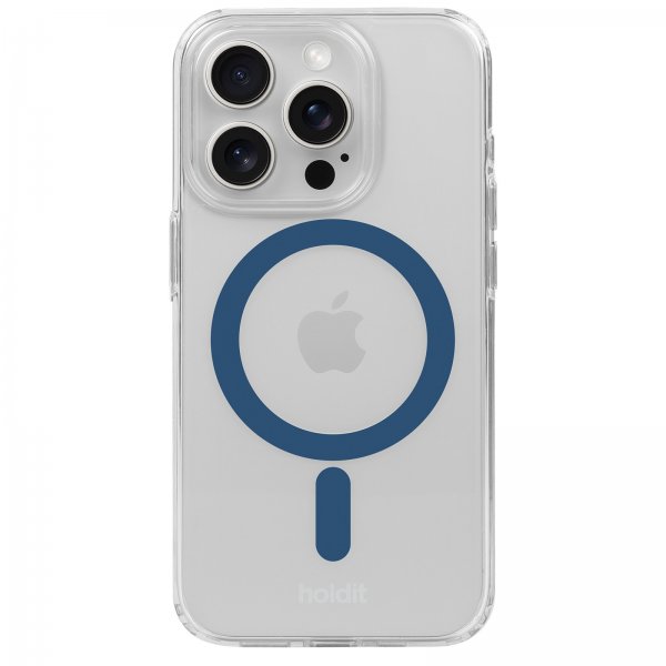 holdit iPhone 15 Pro -kuori MagSafe Case Denim Blue Transparent
