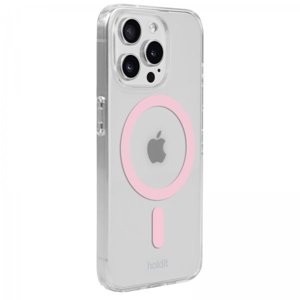 holdit iPhone 15 Pro Kuori MagSafe Case Pink Transparent