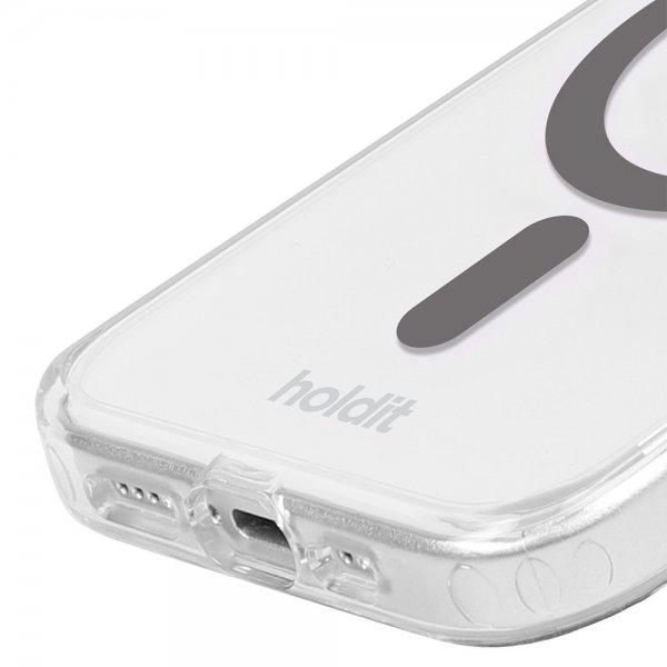 holdit iPhone 15 Pro Kuori MagSafe Case Space Gray Transparent