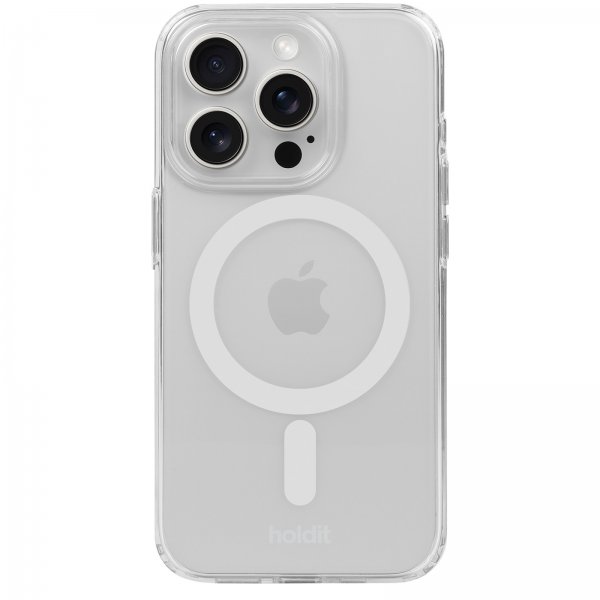 Holdit iPhone 15 Pro Kuori MagSafe Case Valkoinen Läpinäkyvä