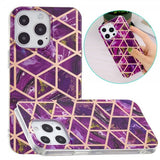 iPhone 15 Pro Kuori Marmorikuvio Violetti