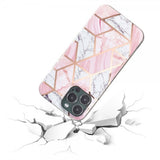 iPhone 15 Pro Kuori Marmorikuvio Valkoinen Vaaleanpunainen