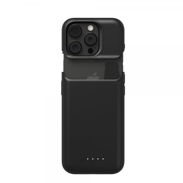 Mophie iPhone 15 Pro -kuori sisäänrakennetulla Juice Pack -varavirtalähteellä, musta