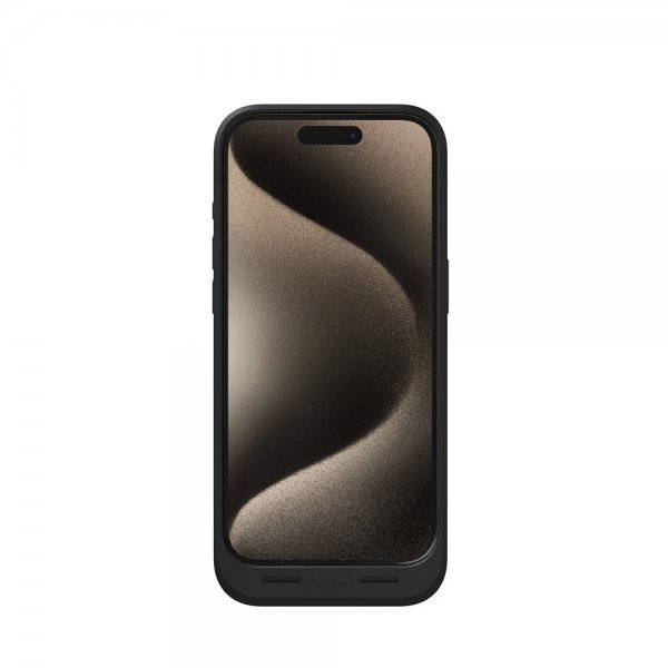 Mophie iPhone 15 Pro -kuori sisäänrakennetulla Juice Pack -varavirtalähteellä, musta