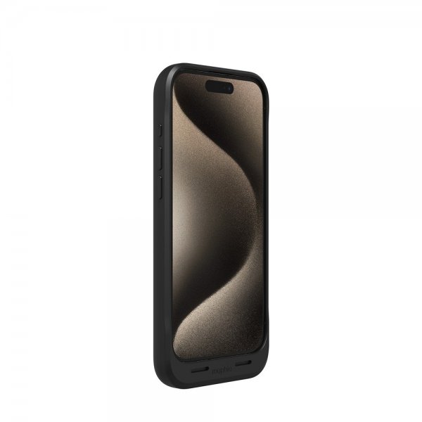 Mophie iPhone 15 Pro -kuori sisäänrakennetulla Juice Pack -varavirtalähteellä, musta