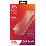 ZAGG InvisibleShield iPhone 15 Pro -kuori ja Glass Elite 360 -näytönsuoja