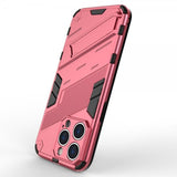 iPhone 15 Pro -kuori jalustalla, magenta