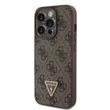 Guess iPhone 15 Pro Kuoret Metal Logo Strass Crossbody Strap Ruskea