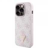 Guess iPhone 15 Pro Kuori Metal Logo Strass Crossbody Strap Ruusu