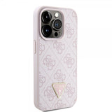 Guess iPhone 15 Pro Kuori Metal Logo Strass Crossbody Strap Ruusu