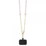 Guess iPhone 15 Pro Kuori Metal Logo Strass Crossbody Strap Ruusu