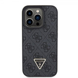 Guess iPhone 15 Pro Kuori Metal Logo Strass Crossbody Strap Musta