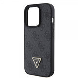 Guess iPhone 15 Pro Kuori Metal Logo Strass Crossbody Strap Musta