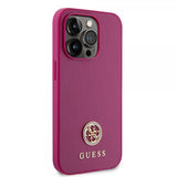 Guess iPhone 15 Pro Kuori Metallilogo Strassi Metallinruusufininen