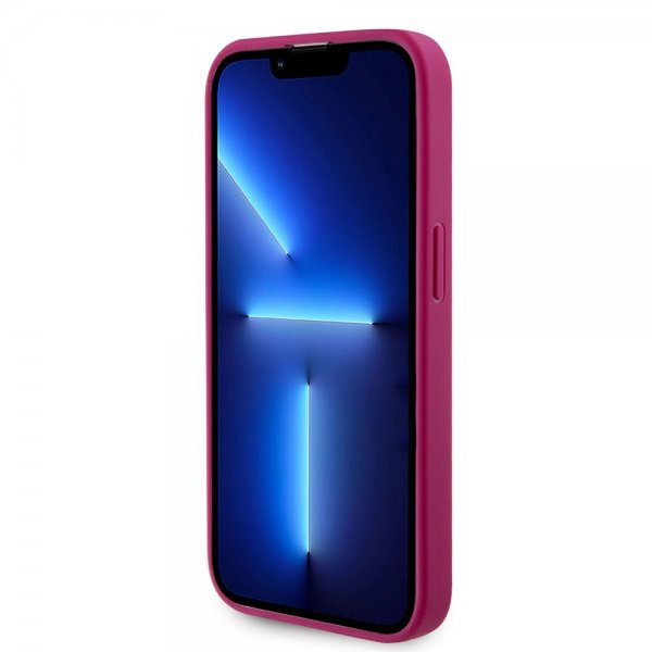 Guess iPhone 15 Pro Kuori Metallilogo Strassi Metallinruusufininen