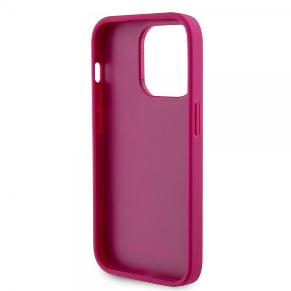 Guess iPhone 15 Pro Kuori Metallilogo Strassi Metallinruusufininen