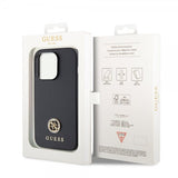 Guess iPhone 15 Pro Kuori Metal Logo Strass Musta