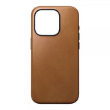 Nomad iPhone 15 Pro -suojakuori, moderni nahkakuori, English Tan