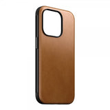 Nomad iPhone 15 Pro -suojakuori, moderni nahkakuori, English Tan