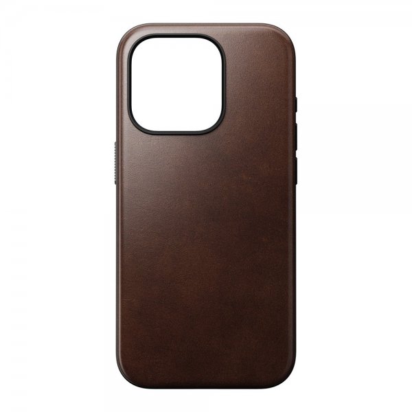 Nomad iPhone 15 Pro -suojakuori Modern Leather Case Horween Rustic Brown