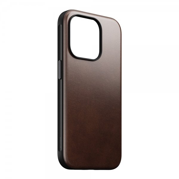 Nomad iPhone 15 Pro -suojakuori Modern Leather Case Horween Rustic Brown