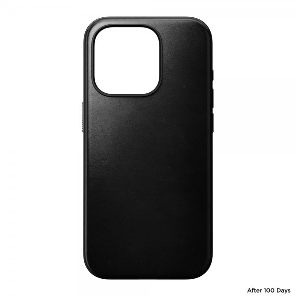 Nomad iPhone 15 Pro -kuori, Modern Leather Case, Horween musta