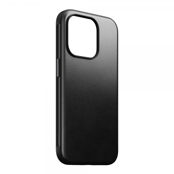 Nomad iPhone 15 Pro -kuori, Modern Leather Case, Horween musta