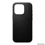 Nomad iPhone 15 Pro -suojakuori, Modern Leather Case, musta
