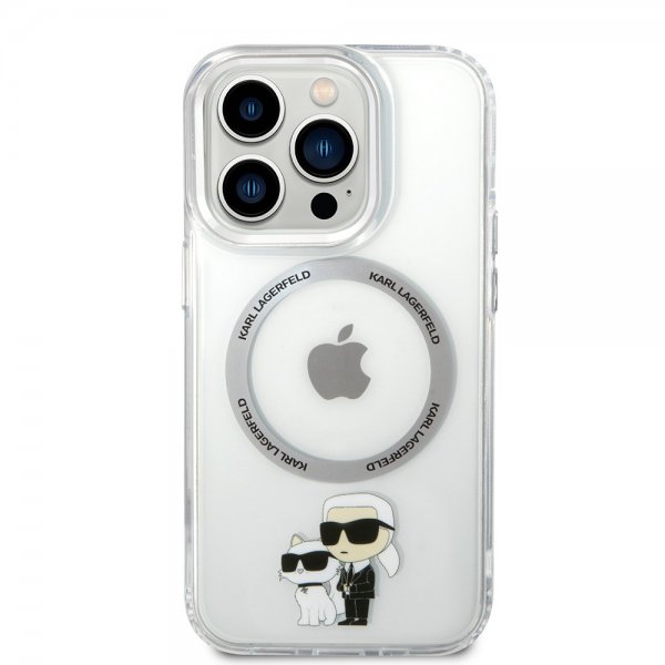 Karl Lagerfeld iPhone 15 Pro -kuori NFT Karl & Choupette Transparent