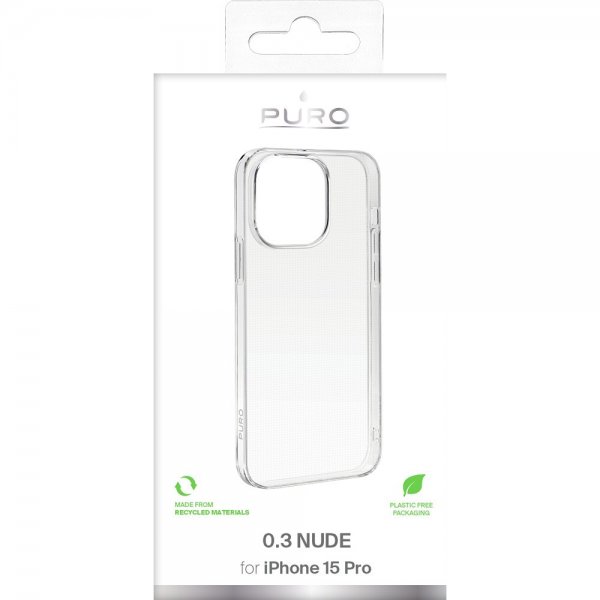 Puro iPhone 15 Pro -suojakuori Nude Transparent