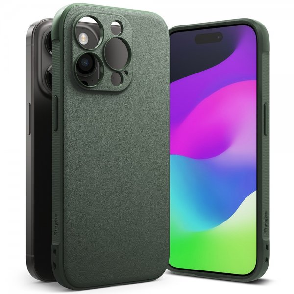 Ringke iPhone 15 Pro -suojakuori, Onyx Dark Green