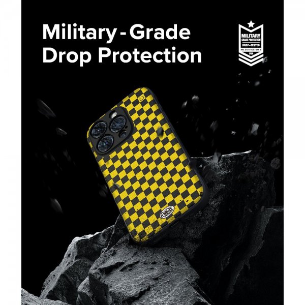 Ringke iPhone 15 Pro Kuori Onyx Design Checkerboard Keltainen