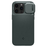 Spigen iPhone 15 Pro -suojakuori Optik Armor MagFit Abyss Green