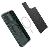 Spigen iPhone 15 Pro -suojakuori Optik Armor MagFit Abyss Green