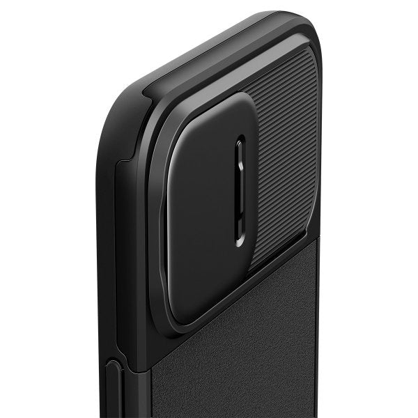 Spigen iPhone 15 Pro -suojakuori Optik Armor MagFit Musta