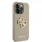 Guess iPhone 15 Pro Kuori Perforated Glitter Kulta