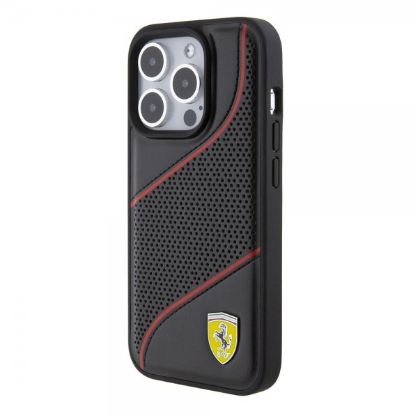 Ferrari iPhone 15 Pro Kuori Rei'itetty Musta