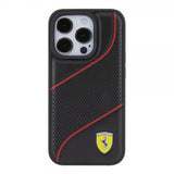 Ferrari iPhone 15 Pro Kuori Rei'itetty Musta