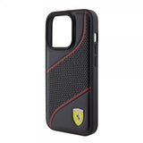 Ferrari iPhone 15 Pro Kuori Rei'itetty Musta