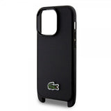 Lacoste iPhone 15 Pro -suojakuori Petit Pique Logo Strap, musta