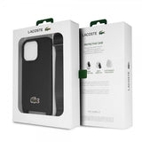 Lacoste iPhone 15 Pro -suojakuori Petit Pique Logo Strap, musta