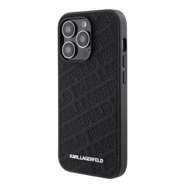 Karl Lagerfeld iPhone 15 Pro Kuori Quilted K Pattern Musta