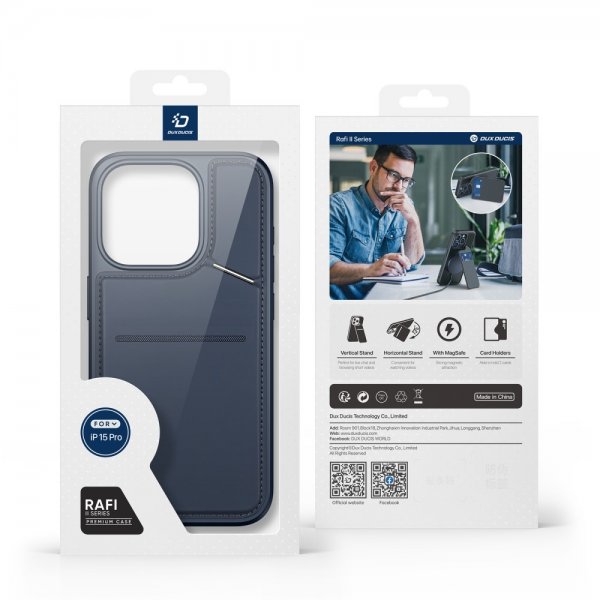 Dux Ducis iPhone 15 Pro -kuori Rafi II Series MagSafe Sininen