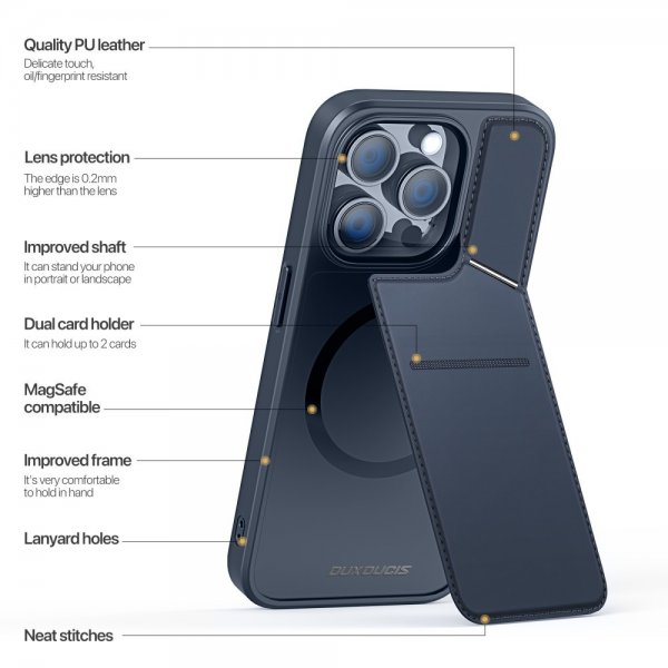 Dux Ducis iPhone 15 Pro -kuori Rafi II Series MagSafe Sininen