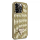 Guess iPhone 15 Pro Kuori Rhinestone Kulta