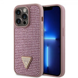 Guess iPhone 15 Pro kuoret Rhinestone Pink
